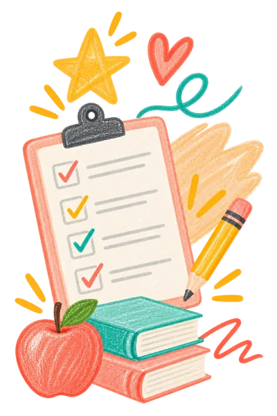 Playful Crayon School Checklist Sticker